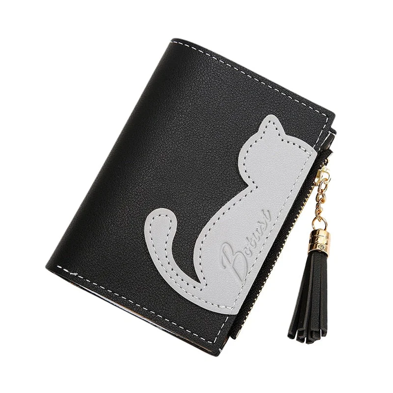 Women Cute Cat Wallet Small Zipper Girl Wallet Brand Designed Pu Leather Women Coin Purse Female Card Holder Wallet Billetera