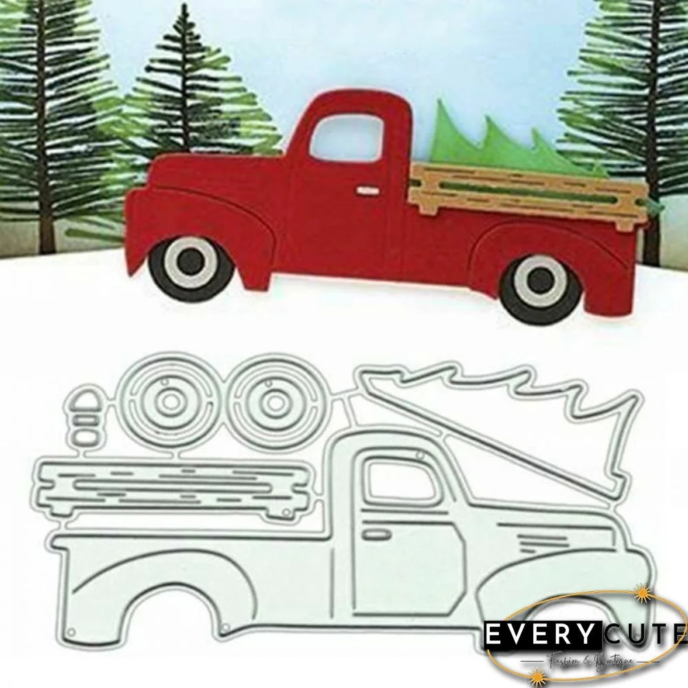 Christmas Truck Metal Cutting Dies for DIY Scrapbooking Photo Album Embossing Paper Cards Decorative Craft
