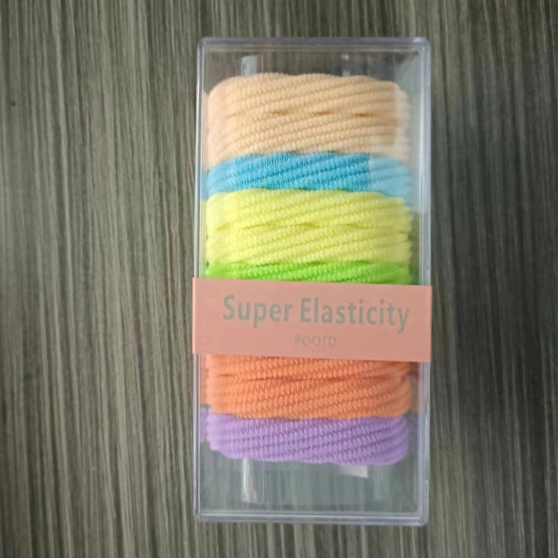 Boxed Rubber Band Women’s Hair Tie High Elastic Durable Seamless Hair Rope Hair Tie Simple Hair Rope Thick Hair Band Hair Accessories