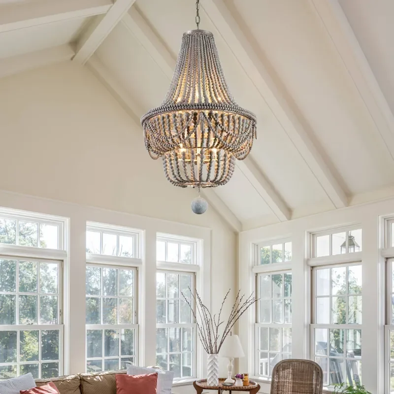 Katia Boho Wood Beaded Chandelier JOSENART Josenart