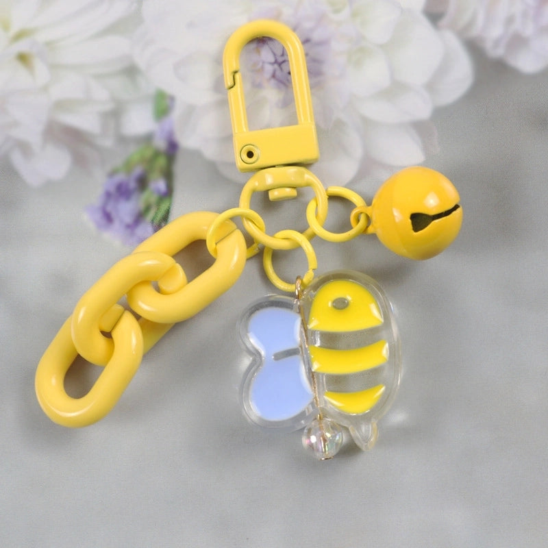Cute Flower Butterfly Arylic Metal Unisex Bag Pendant Keychain