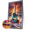 (Grande Taille) Guitare bord de mer-peinture diamant rond-40*70cm