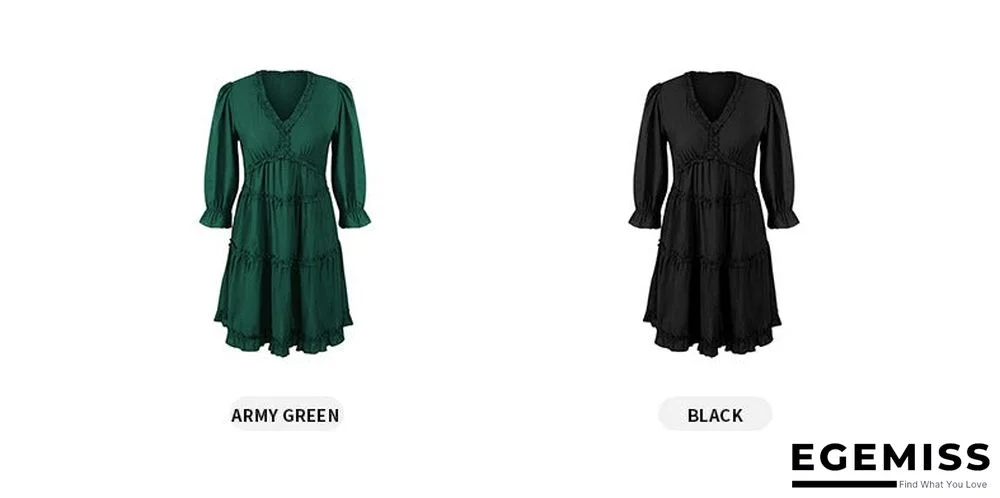 V-neck Sexy Dress Casual Holiday Style | EGEMISS