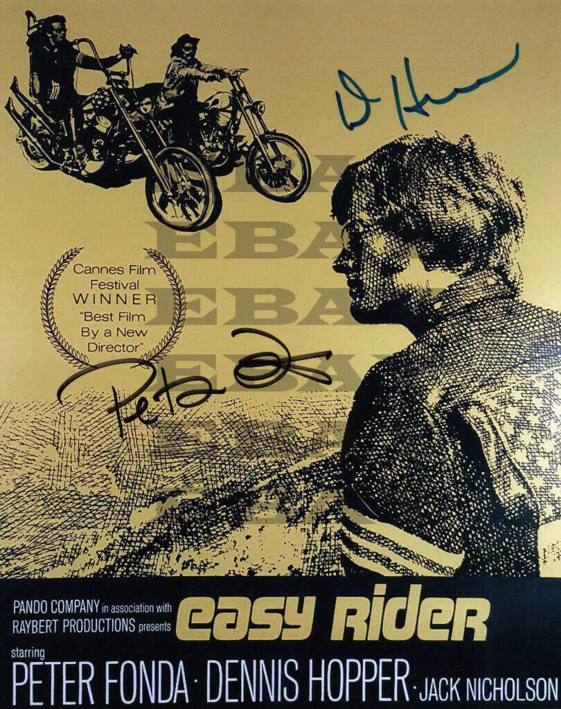 Peter Fonda Dennis Hopper Easy Rider Autographed Signed 8x10 Photo Poster painting Reprint