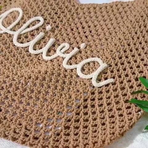 Personalised Straw Knitted Beach Bag and Crochet Tote - Unique Bridesmaid Gift Bags, Travel Wedding Favor, Bachelorette Trip Present