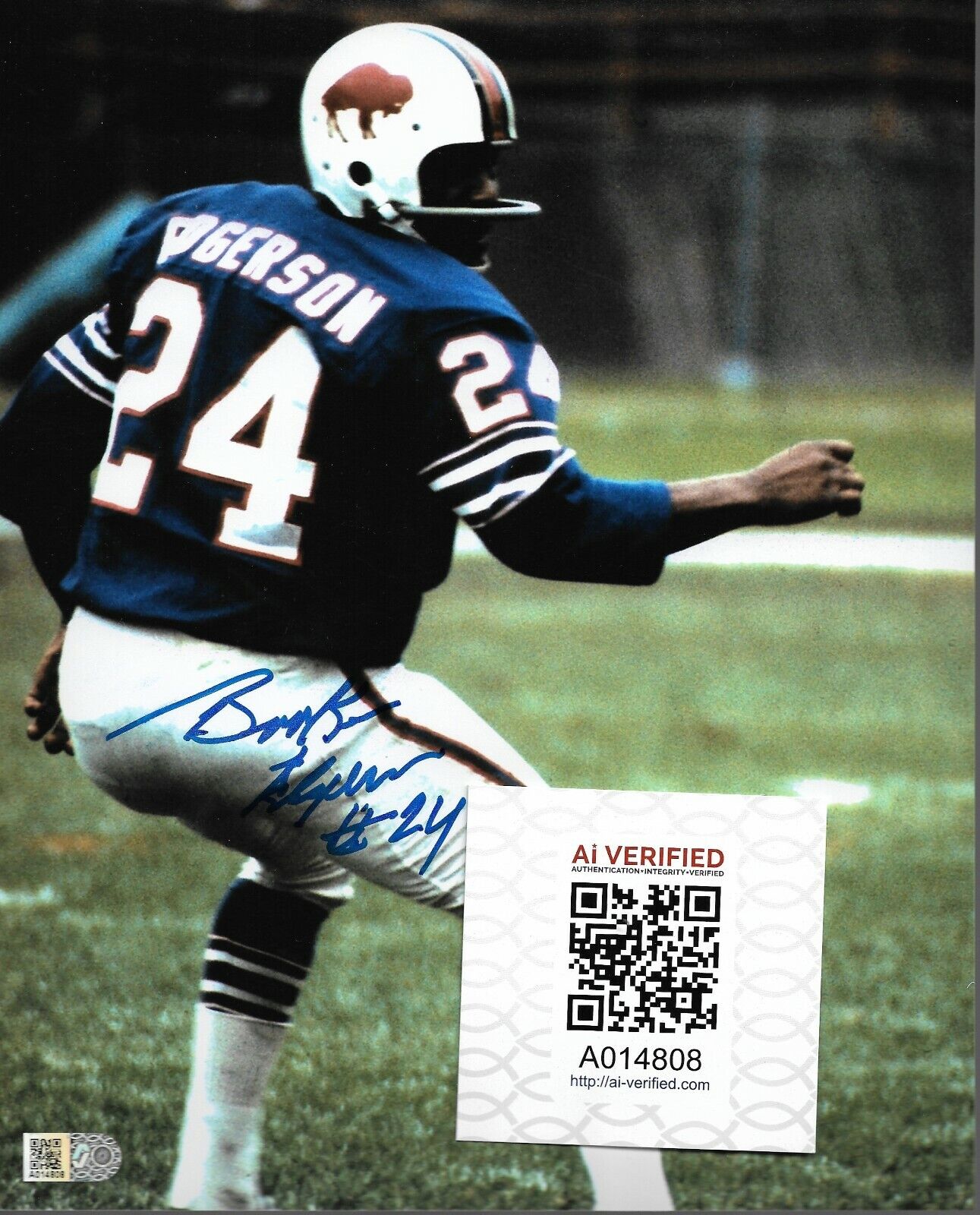 Booker Edgerson Signed Buffalo Bills 8x10 Photo Poster painting COA