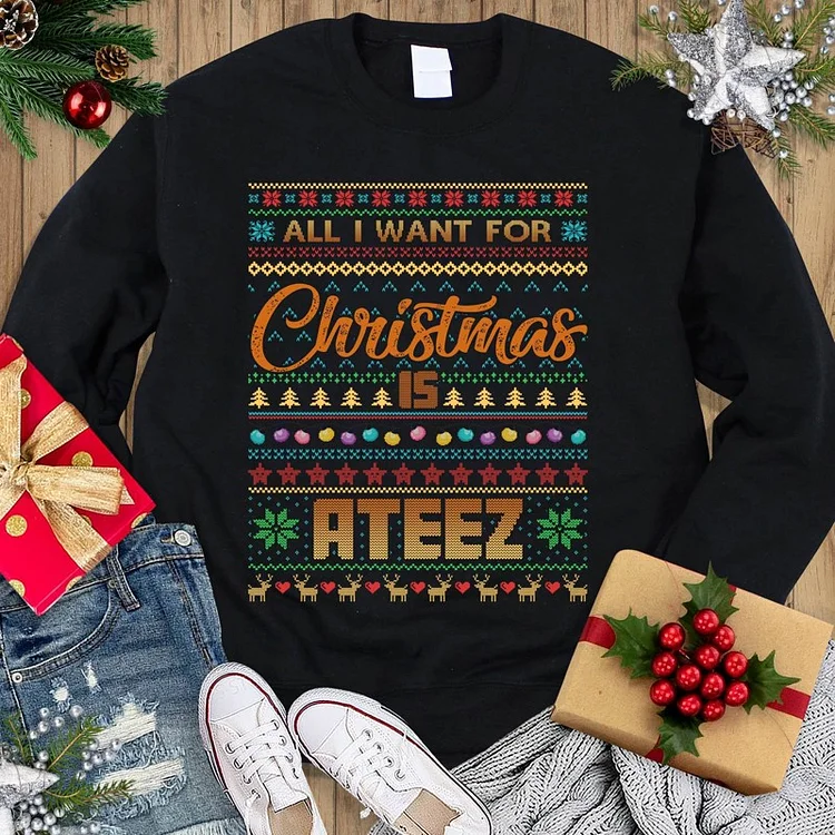 ATEEZ All I Want For Christmas Sweatshirt officialateezshop