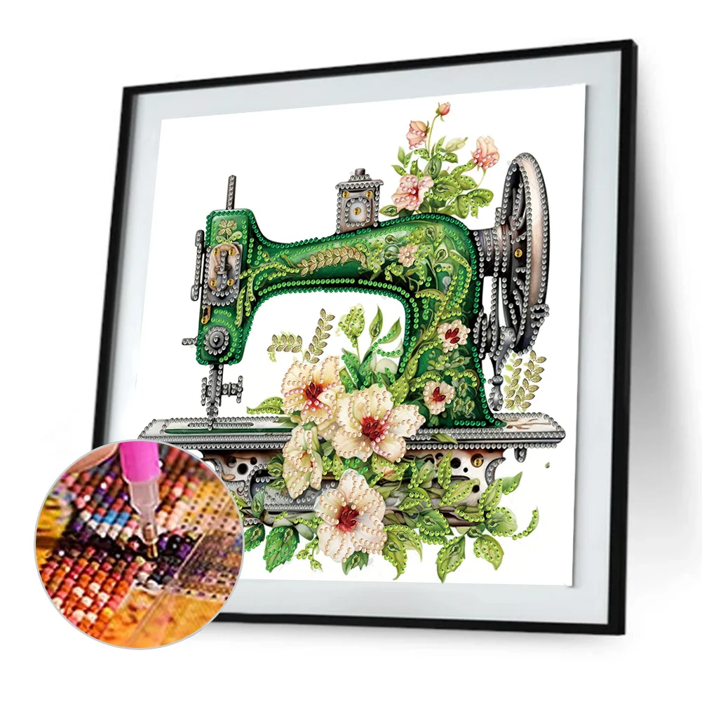 Diamond Painting - Partial Special Shaped Drill - Sewing Machine(Canvas|30*30cm)