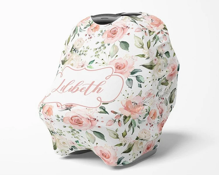 Personalized Baby Floral Car Seat Canopy| Canopyl117