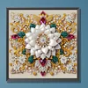 White Flower-Crystal Rhinestone Diamond Painting