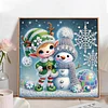 Diamond Painting - Partial Special Shaped Drill - Winter Snowman(Canvas|30*30cm)