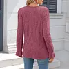 Gioiacombo&trade; Top in morbido pizzo a maniche lunghe lavorato a maglia da donna