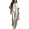 Women's Elegant Plus Size Loose Short Sleeve Shirt Top & Pants Two-Piece Suit Set