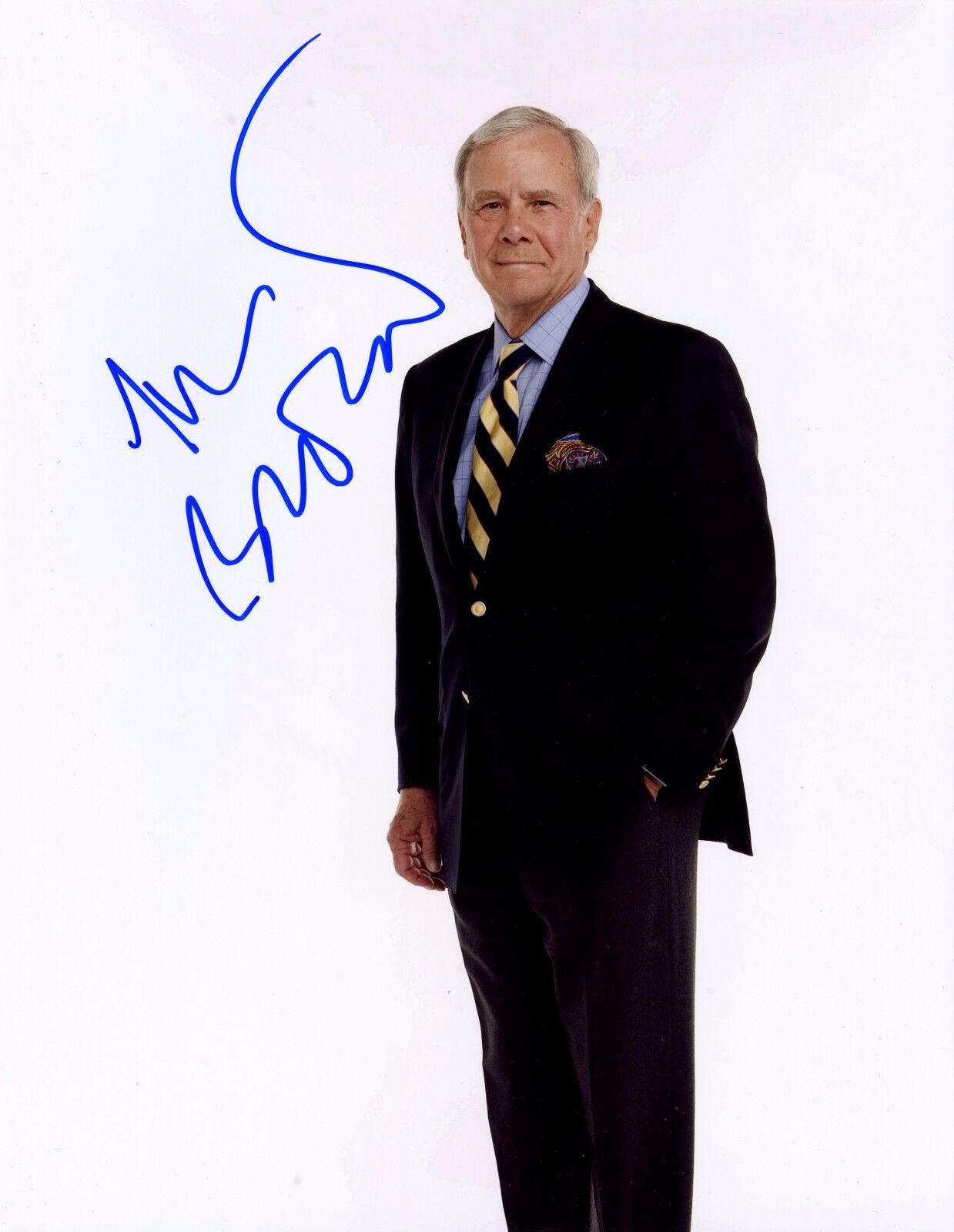 Tom Brokaw Signed 11x14 Photo Poster painting NBC Autograph Democrat Pundit Host D Anchor News