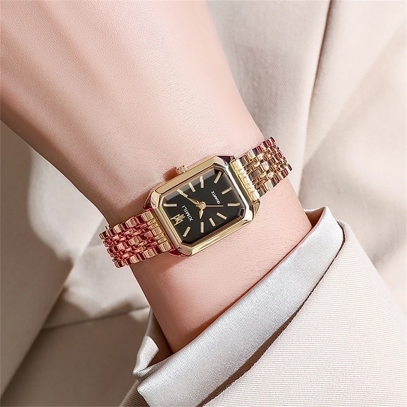 Fashion New Stainless Steel Women’s Business Casual Quartz Watch Light Luxury Women’s Stainless Steel Student Watch
