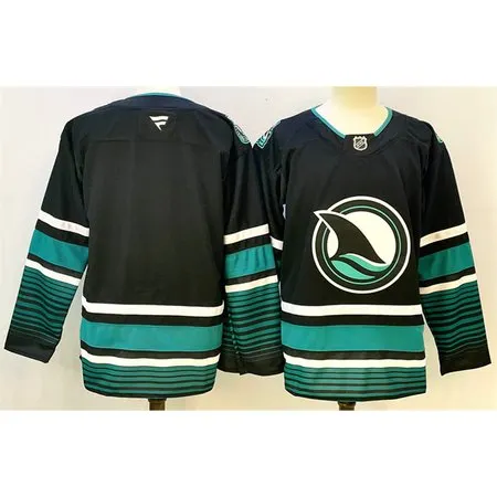 Men's San Jose Sharks Blank Black 2024-25 Alternate Stitched Hockey Premium Jersey VP6L