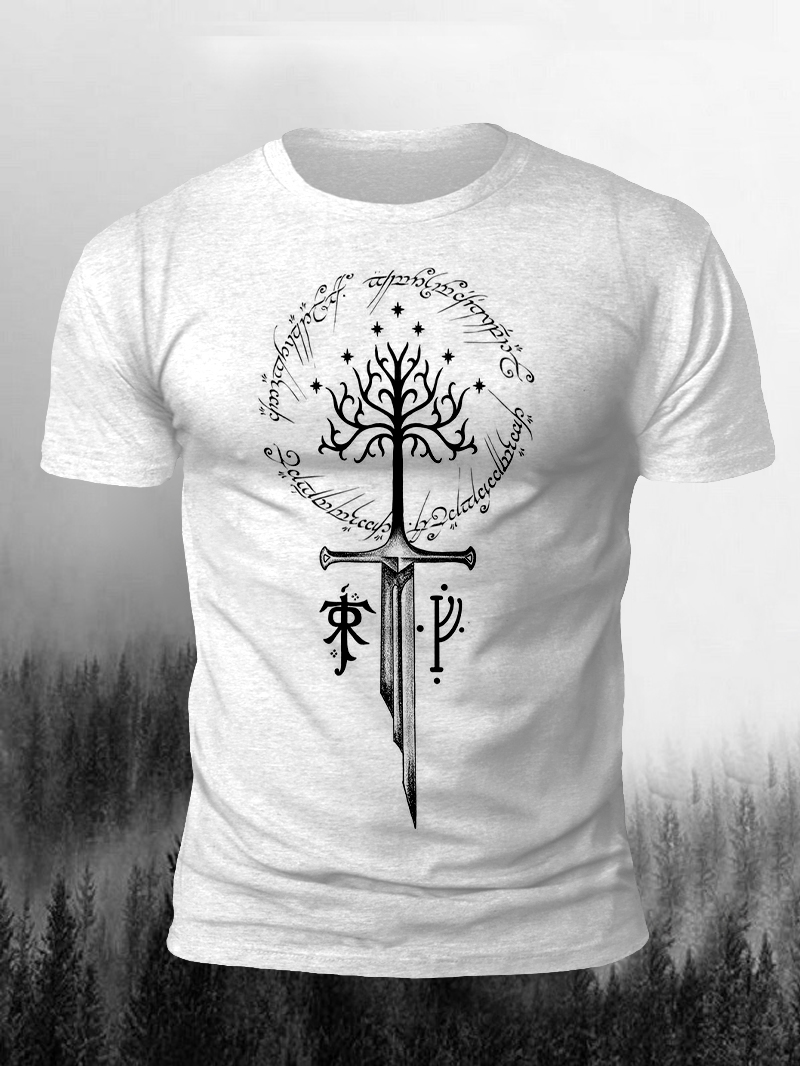 Men's Lord Of The Rings Lotr Print Casual Short Sleeve T-shirt