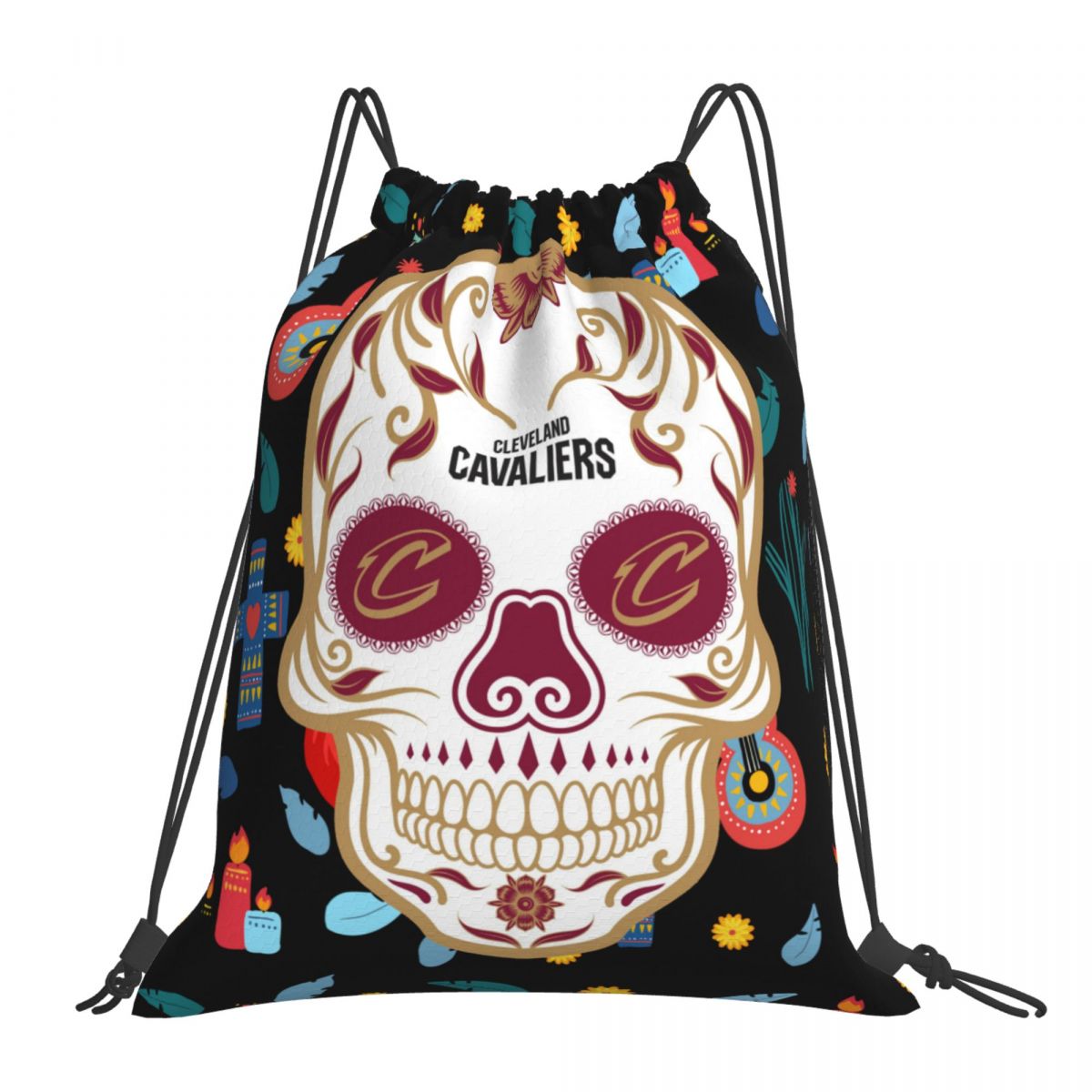 Cleveland Cavaliers Skull Drawstring Bags for School Gym