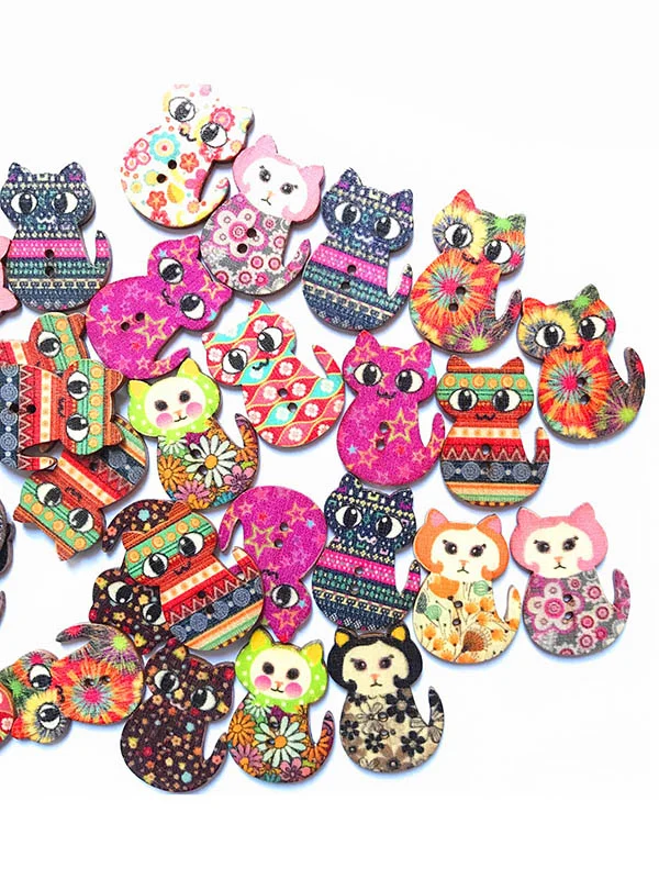 About 100Pcs Cat Buttons DIY Decoration Accessories