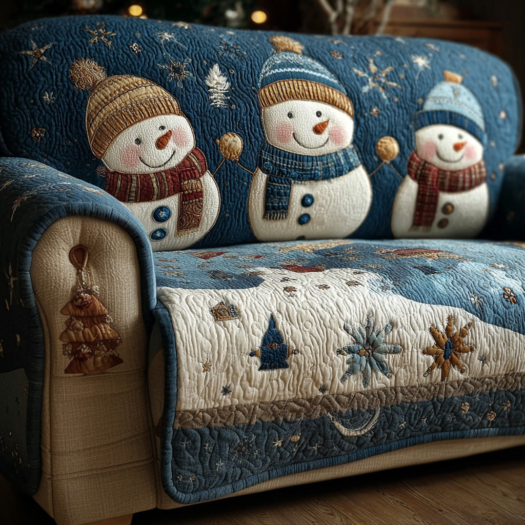 Whispering Snowlight Quilted Sofa Cover NCU0PT10387 everthome