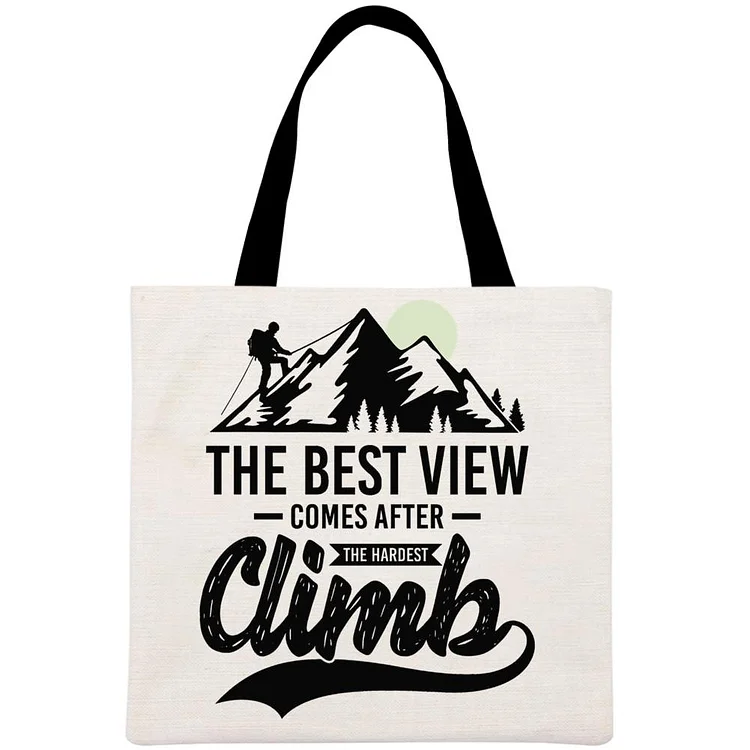 The Best View Comes After The Hardest Climb Printed Linen Bag-Annaletters