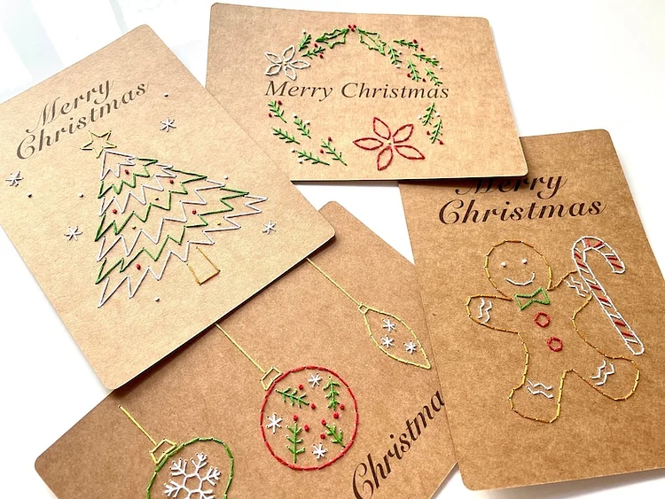 Paper Embroidery Christmas Cards DIY Kit