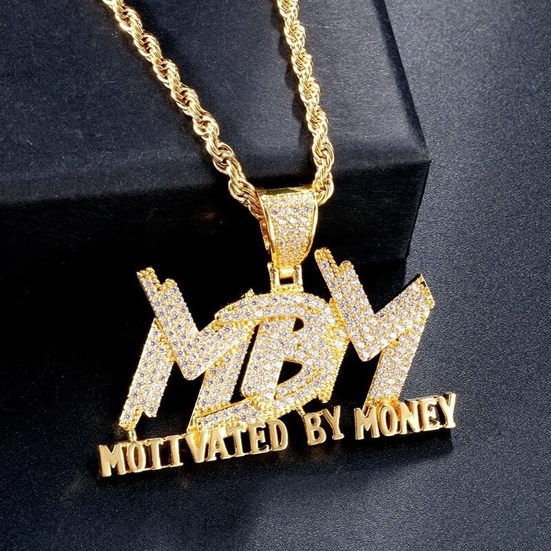 Sopula Unisex Hip Hop Set Zirconia Mbm Pendant Necklace - SOPULA
