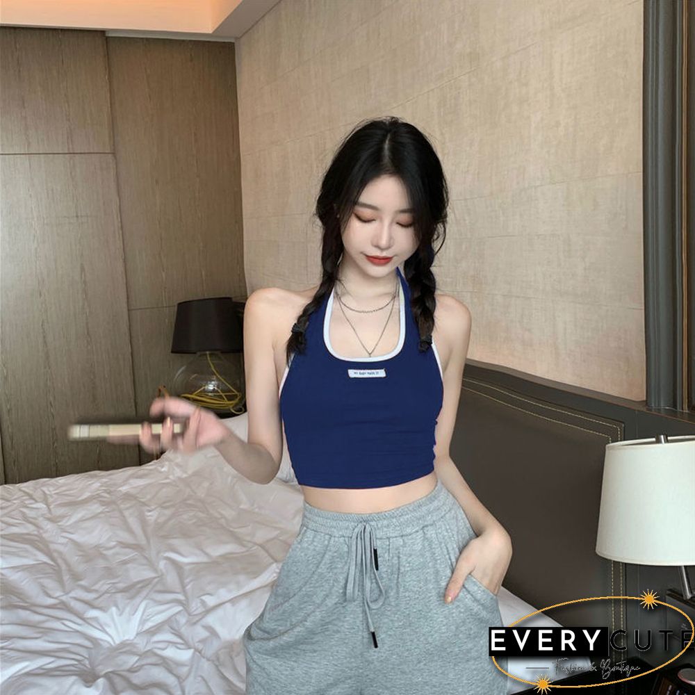 Camis Women Halter Backless Sexy Streetwear Cropped Tops Off Shoulder All Match Ins Ulzzang Leisure Chic Female Summer Camisole