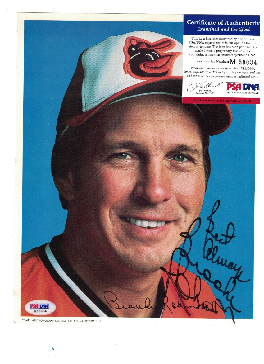 Brooks Robinson Baltimore Orioles Signed 8x10 Crown Central Petro Photo Poster painting PSA DNA