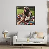 Crochet Girl With Ball Of Yarn-11CT Stamped/Counted Cross Stitch 50*50cm/19.69*19.69in tapestrymarket