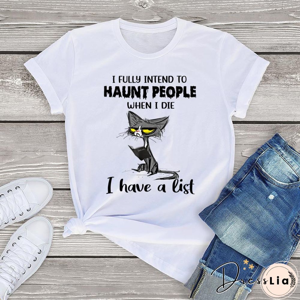 Funny Angry Cat Graphic T ShirtsFor Women Clothing Halloween Gifts Harajuku Short Sleeve Tee Tops Kawaii Cotton Girls Tshirts