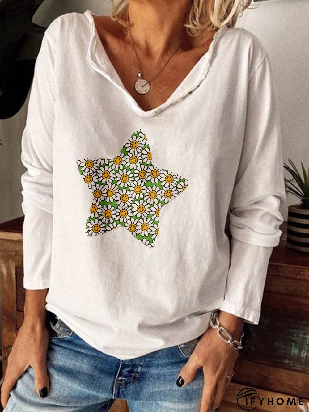 Casual Long Sleeve Printed shirt Top | IFYHOME