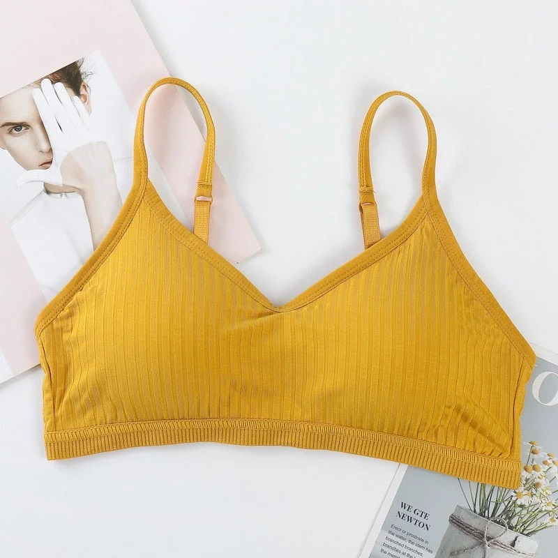 Summer Girls Tank Crop Top Seamless Sexy Tube Tops Padded Bra Female Spring Sports Underwear Bralette Soft Wireless Brassiere