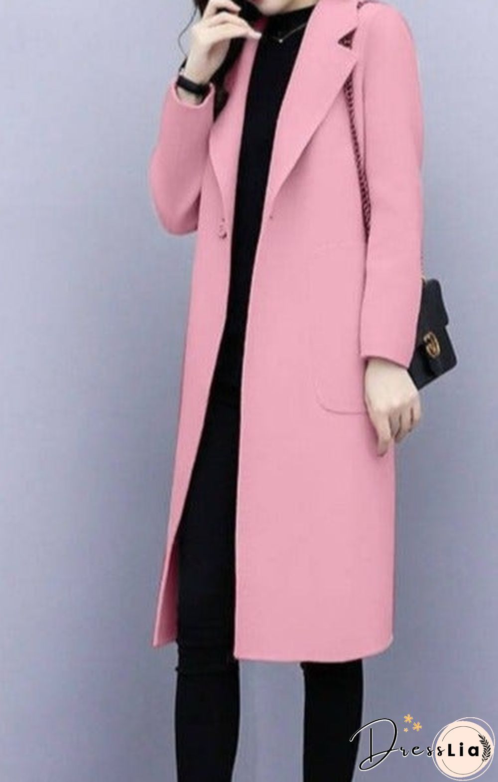 Woolen mid-length coat