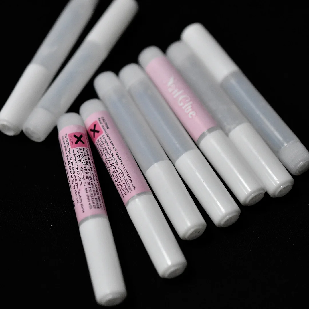 10pcs Pro False Fake Tips Rhinestones Pearls Acrylic Nail Art Decoration Glue Small Size 1.5g each