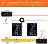 2 in 1 Laser Digital Tape Measure, 130Ft Rechargeable Laser Measurement Tool & 16Ft Measuring Tape with Magnetic Hook, Area, Volume, Ft/in/M Unit - Digital Tape Measure with Laser Distance Meter