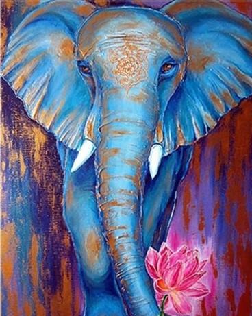 

Blue Elephant – Paint By Numbers - 40*50CM, 501 Original