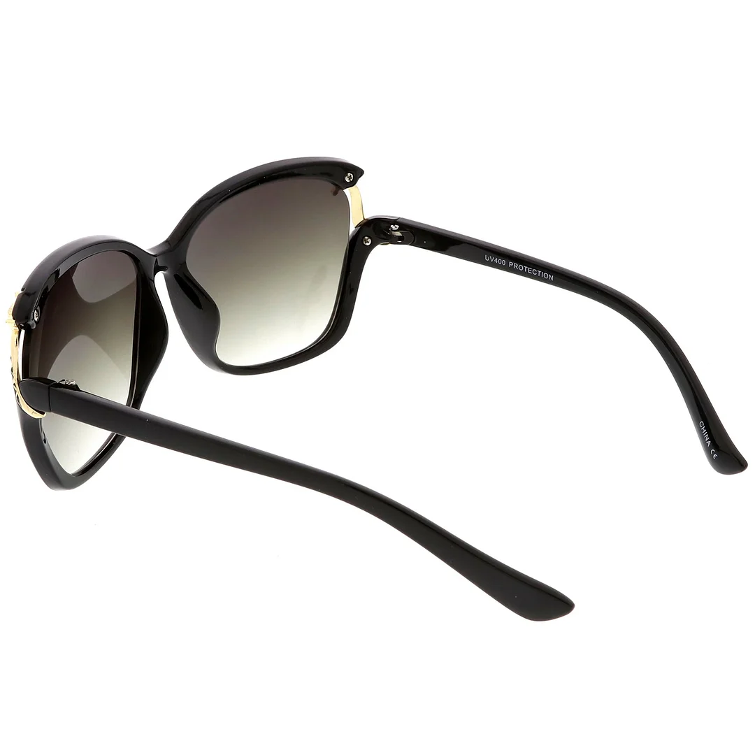 Women's Oversize Square glasses With Metal Fox Accent Cutout 60mm