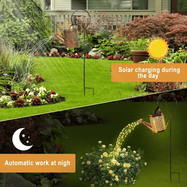 Solar Powered Garden Shower Light, Watering Can Lights