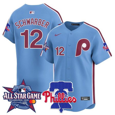 Youth Philadelphia Phillies #12 Kyle Schwarber Light Blue 2026 MLB All-Star Jersey