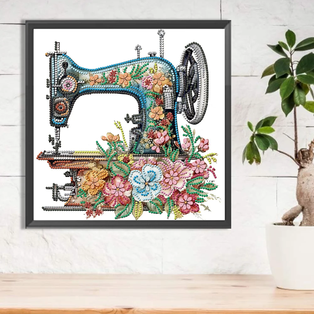 Diamond Painting - Partial Special Shaped Drill - Sewing Machine(Canvas|30*30cm)