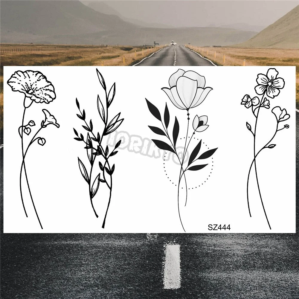 Minimalist Polar Bear Small Temporary Tattoos For Women Men Realistic Dandelion Hummingbird Fake Tattoo Sticker Forearm Tatoos