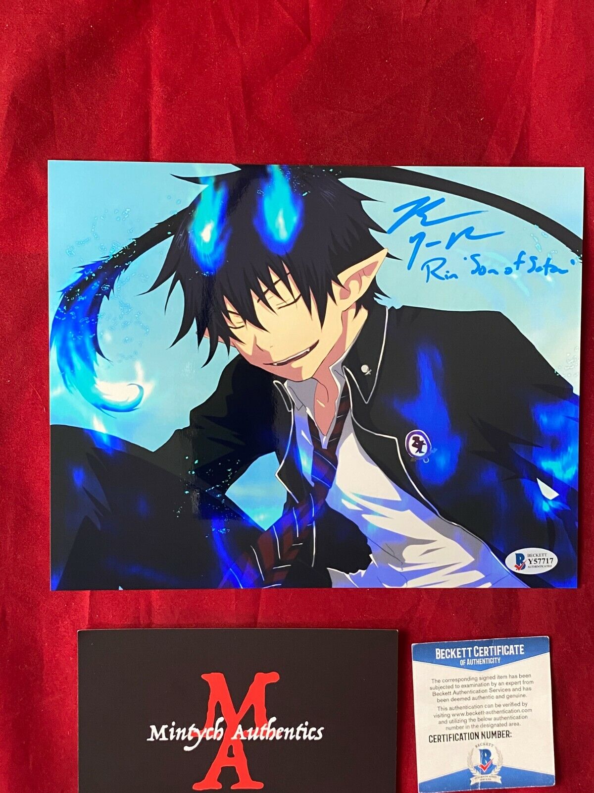 BRYCE PAPENBROOK SIGNED 8x10 Photo Poster painting! BLUE EXORCIST! RIN! BECKETT COA! ANIME!