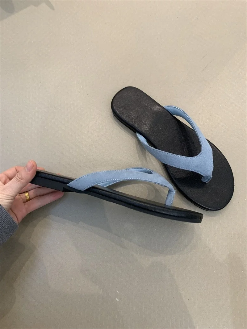 Breakj Breakj 2025 Minimalist Toe Beach Vacation Cool Drag Color Flat Letter Slipper Women Wearing Summer Sandals