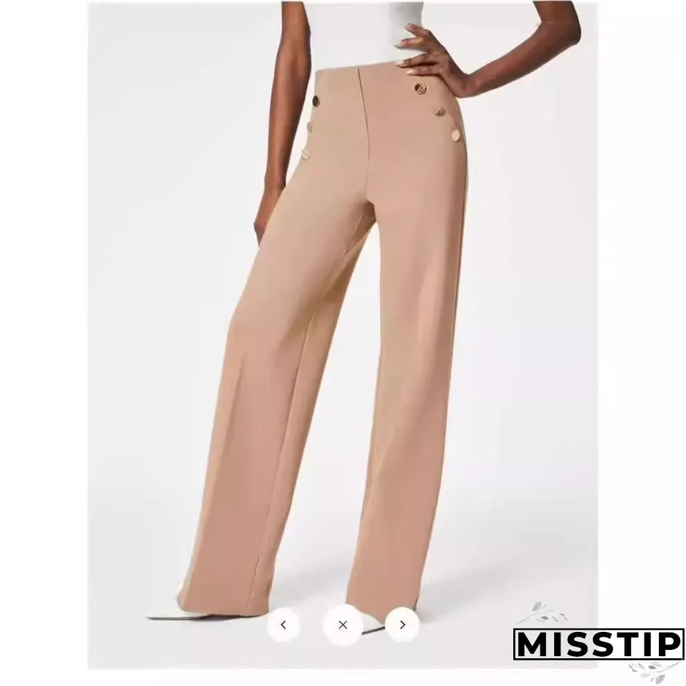 Women's Fashion Wear Casual Straight High Waist Pants