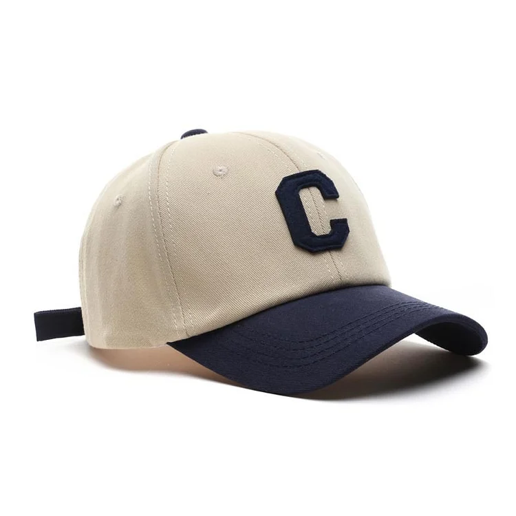 C Baseball Cap Black White Stitching Letter Embroidery Snapback Hat KoreanOutdoor Sun Visors Women Girl Hip Hop gorras