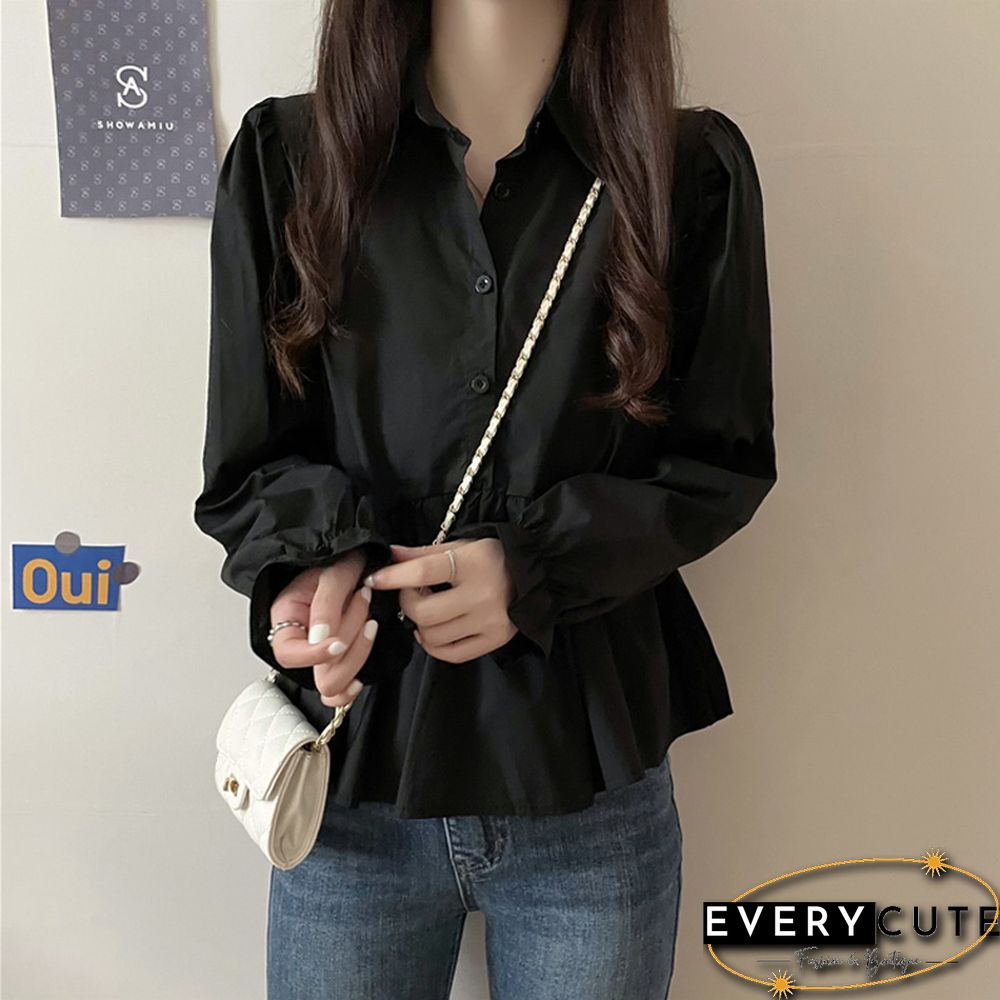 Spring Autumn Design Ruffles Shirts Women Elegant Sailor Collar Ladies Blouses Casual