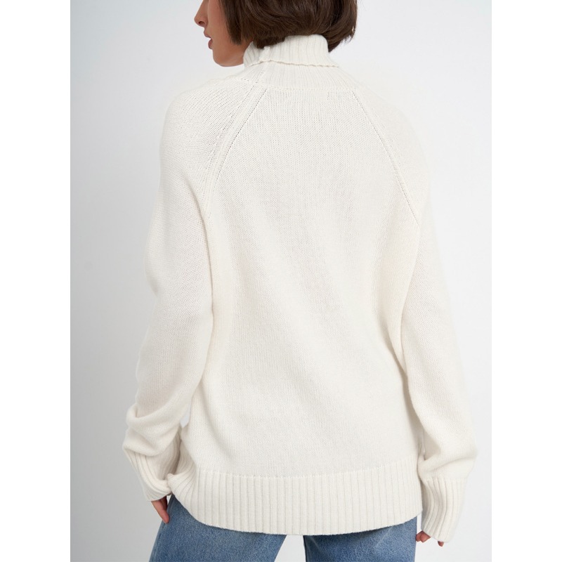 Ootddress Solid Loose Long Sleeve Turtleneck For Women Pullover High Street Slim Elegant Patchwork Sweater Top Oversized Sweater New
