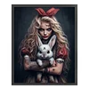 >SALE<Full Embroidery Cotton Thread 11CT Printed Scary Girl Bunny Cross Stitch 50x60cm