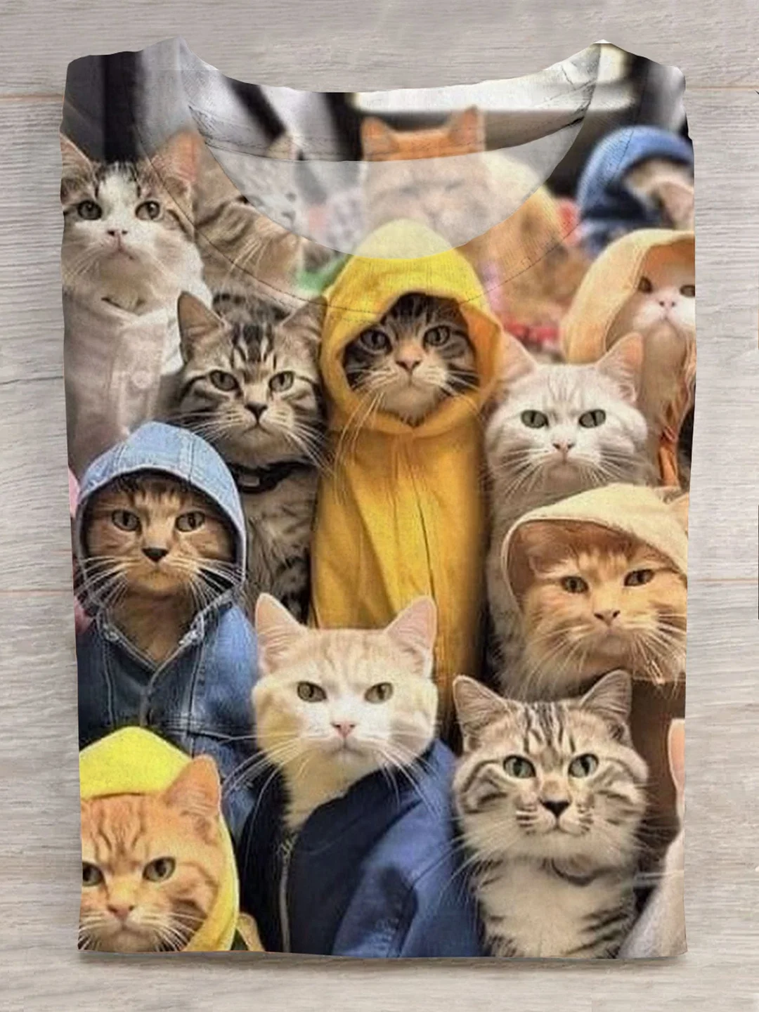 Eagerlys Funny Cat Art Print T-shirt Eagerlys